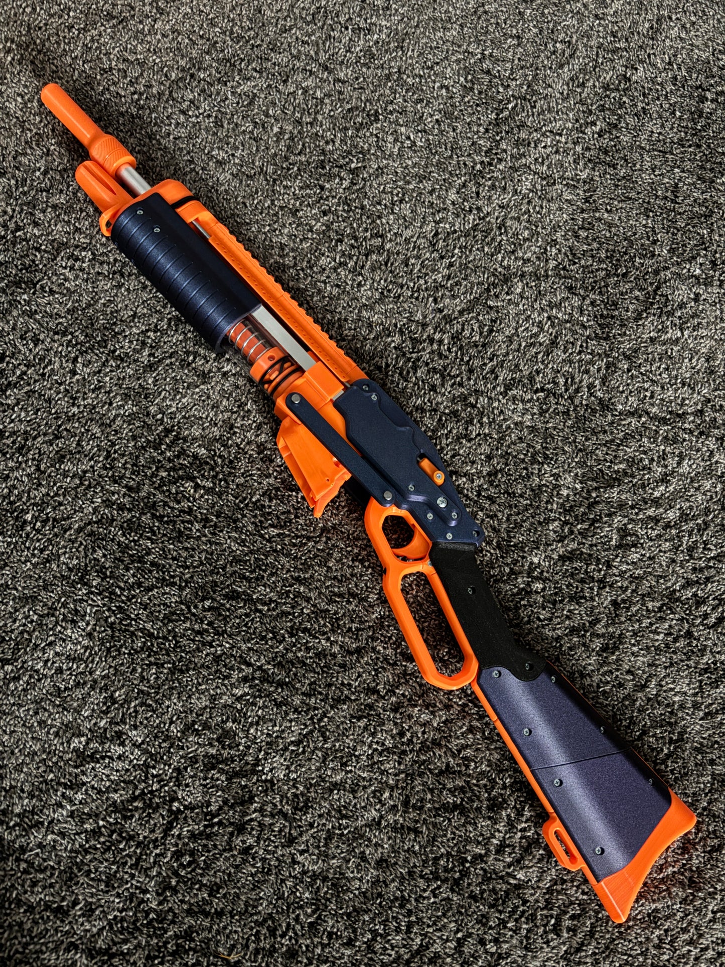 SLAB - Silly's Lever Action Blaster by Sillybutts (Printed Springer Nerf Blaster)