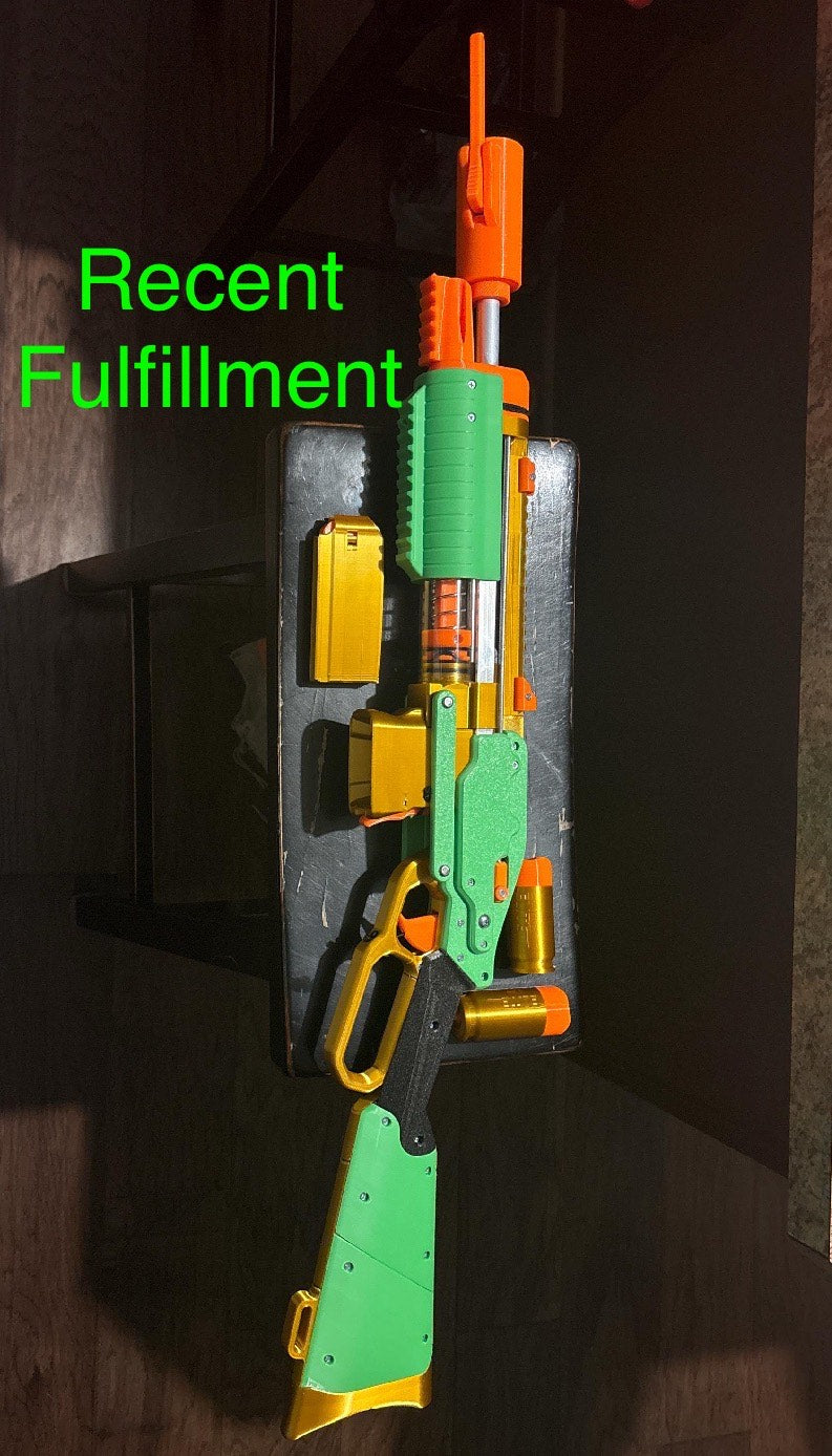 SLAB - Silly's Lever Action Blaster by Sillybutts (Printed Springer Nerf Blaster)