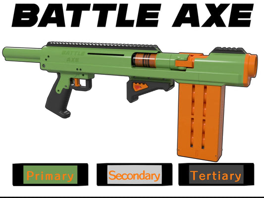 Battle Axe - Shell Ejecting Nerf Shotgun by Sillybutts (Printed Springer Nerf Blaster)