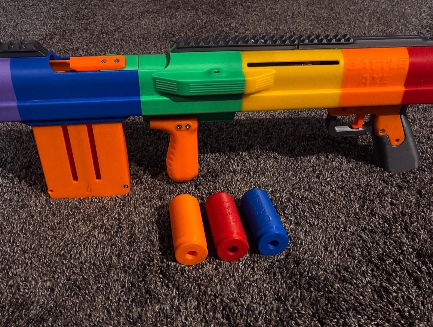 Battle Axe - Shell Ejecting Nerf Shotgun by Sillybutts (Printed Springer Nerf Blaster)