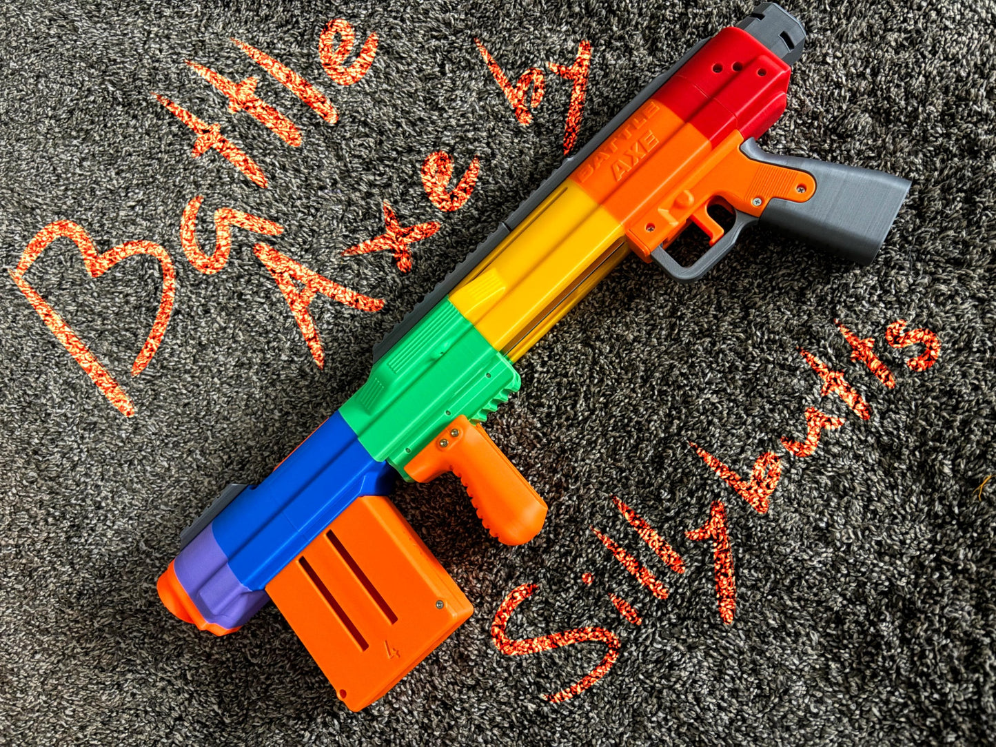 Battle Axe - Shell Ejecting Nerf Shotgun by Sillybutts (Printed Springer Nerf Blaster)