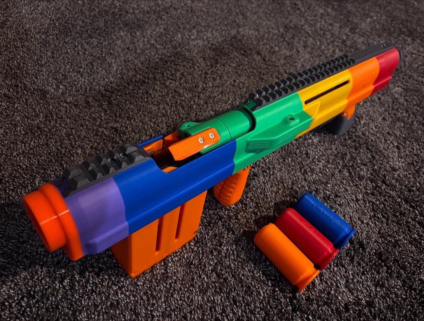 Battle Axe - Shell Ejecting Nerf Shotgun by Sillybutts (Printed Springer Nerf Blaster)