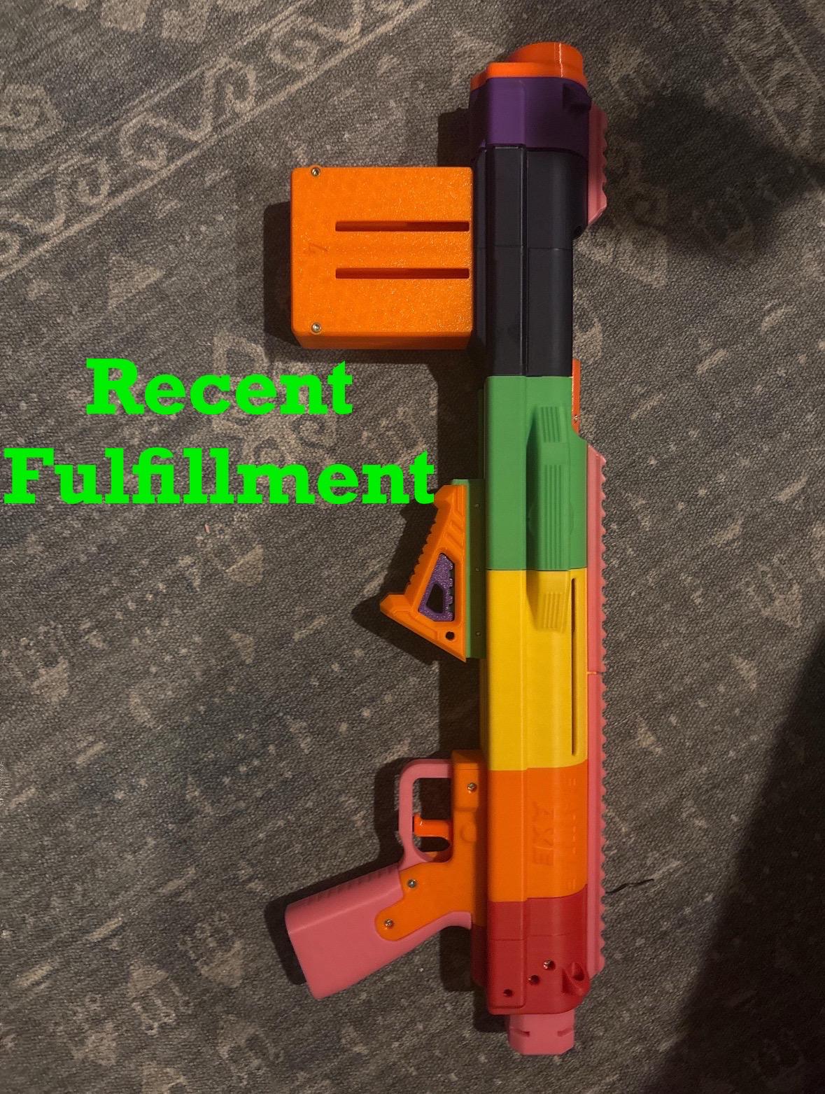 Battle Axe - Shell Ejecting Nerf Shotgun by Sillybutts (Printed Springer Nerf Blaster)